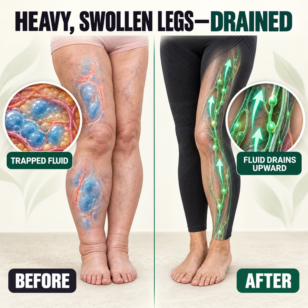 Heavy, swollen legs drained.