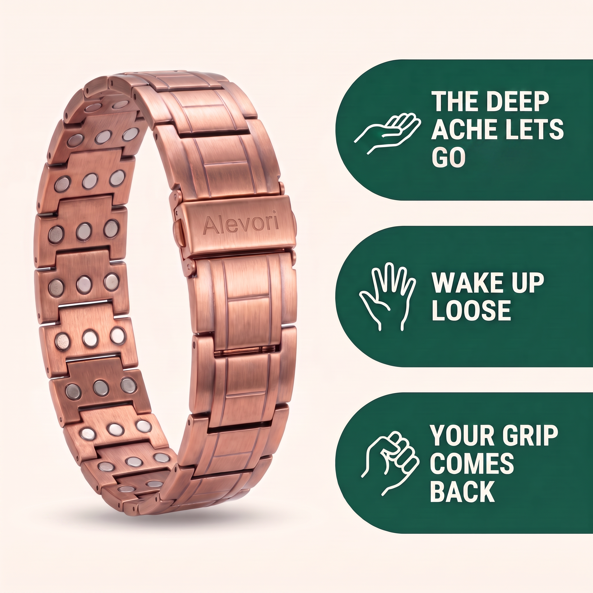 Copper Magnetic Relief Bracelet slide 01